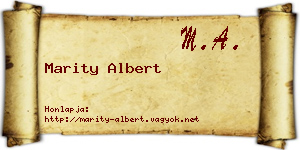 Marity Albert névjegykártya